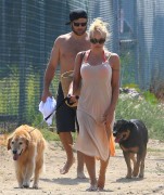 Pamela Anderson -  seethru to bikini in Malibu (7-5-13)