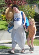 Lena Headey - leaving a pool party with her son in Los Angeles 4/03/2015